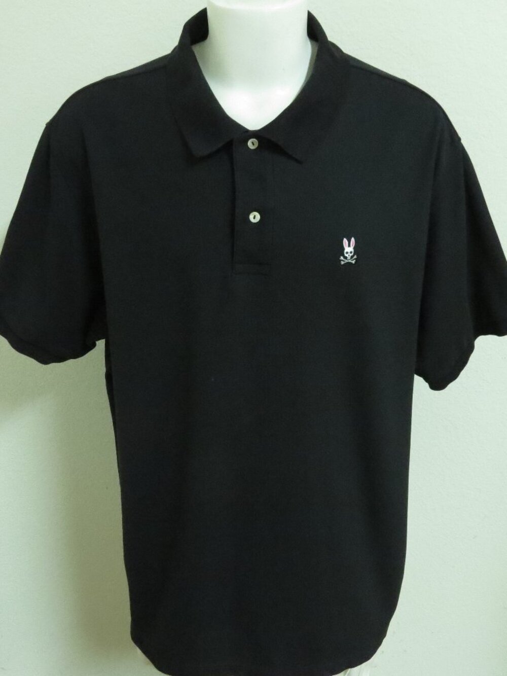 3XL-Tall Black Psycho Bunny Men's Cotton #97P Polo Shirt